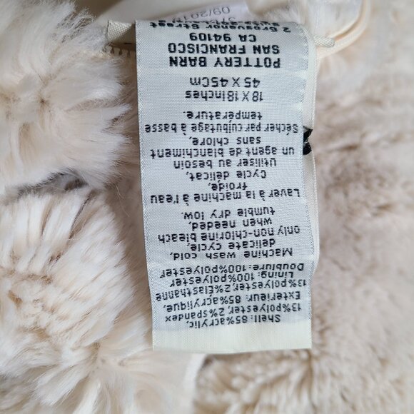 TWO faux fur ruched 18x18 pillow covers - Picture 4 of 5